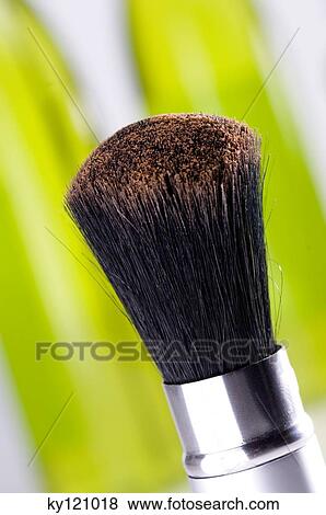 Make-up brush, close-up View Large Photo Image Stock Photo - Make-up brush, close-up. Fotosearch
