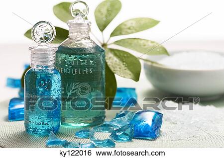 Essential oil bottles, close-up View Large Photo Image Stock Photograph - Essential oil bottles, close-up. Fotosearch