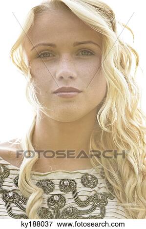 Portrait of a young woman View Large Photo Image Stock Photo - Portrait of a young woman. Fotosearch