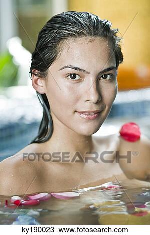 Woman taking a spa treatment View Large Photo Image Stock Image - Woman taking a spa treatment. Fotosearch