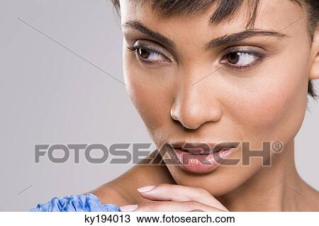 Stock Image - Close-up of a woman. Fotosearch