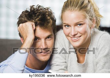 Portrait of a couple smiling View Large Photo Image Stock Photograph - Portrait of a couple smiling. Fotosearch