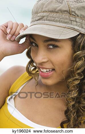 Picture - Portrait of a girl smiling. Fotosearch