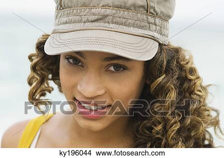 Picture - Portrait of a girl smiling. Fotosearch