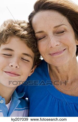 Woman loving her grandson View Large Photo Image Stock Photo - Woman loving her grandson. Fotosearch