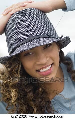 Portrait of a girl smiling View Large Photo Image Stock Photograph - Portrait of a girl smiling. Fotosearch