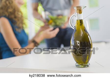 Close-up of a salad oil View Large Photo Image Stock Photo - Close-up of a salad oil. Fotosearch