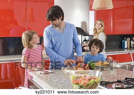 Family in the kitchen View Large Photo Image Stock Image - Family in the kitchen. Fotosearch