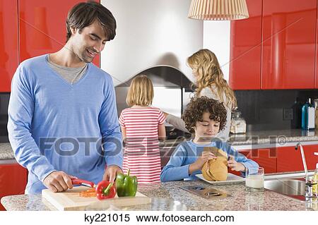 Family in the kitchen View Large Photo Image Stock Photography - Family in the kitchen. Fotosearch