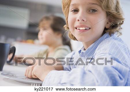 Portrait of a boy smiling View Large Photo Image Stock Photo - Portrait of a boy smiling. Fotosearch