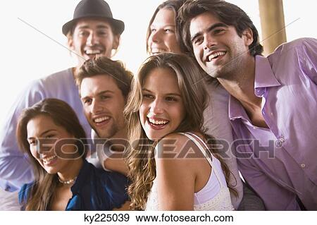 Stock Photo - Friends having fun on vacation. Fotosearch