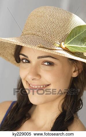 Portrait of a woman wearing hat View Large Photo Image Stock Photography - Portrait of a woman wearing hat. Fotosearch