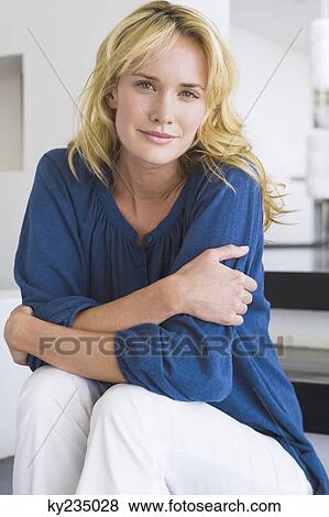 Portrait of a woman thinking View Large Photo Image Stock Photo - Portrait of a woman thinking. Fotosearch