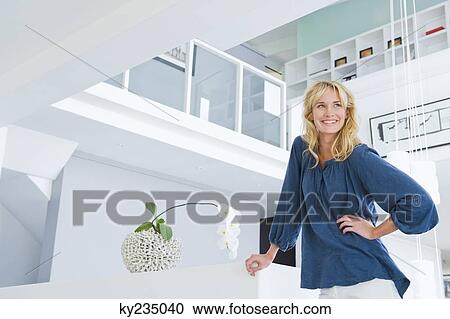 Stock Image - Woman smiling. Fotosearch