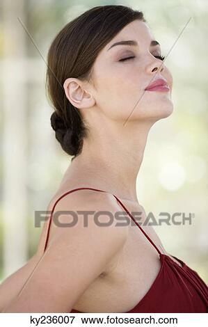 Close-up of a fashion model day dreaming View Large Photo Image Stock Photo - Close-up of a fashion model day dreaming. Fotosearch