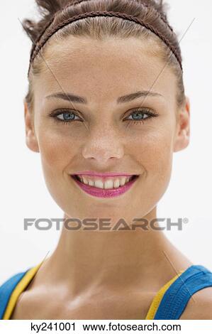 Portrait of a fashion model smiling View Large Photo Image Stock Image - Portrait of a fashion model smiling. Fotosearch