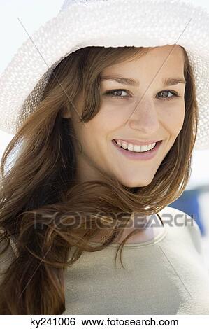 Portrait of a woman smiling View Large Photo Image Stock Photograph - Portrait of a woman smiling. Fotosearch