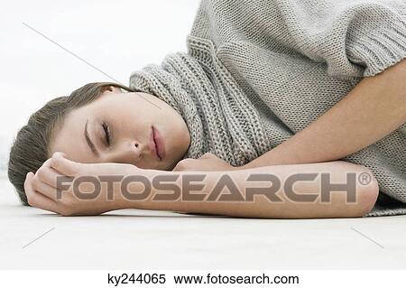 Woman resting on the floor View Large Photo Image Stock Photography - Woman resting on the floor. Fotosearch