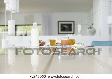 Breakfast on a dining table View Large Photo Image Stock Image - Breakfast on a dining table. Fotosearch