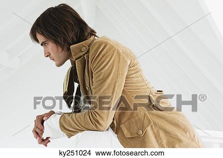 Side profile of a man thinking View Large Photo Image Picture - Side profile of a man thinking. Fotosearch