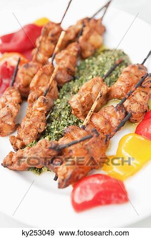 Kebab on a plate View Large Photo Image Stock Photo - Kebab on a plate. Fotosearch