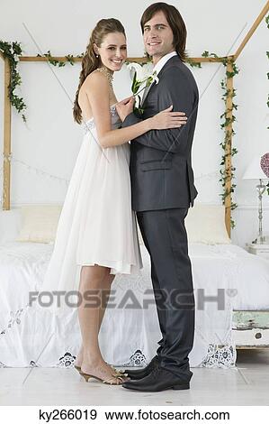 Portrait of a couple smiling View Large Photo Image Stock Photo - Portrait of a couple smiling. Fotosearch