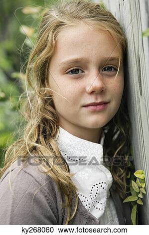 Portrait of a girl thinking View Large Photo Image Stock Image - Portrait of a girl thinking. Fotosearch