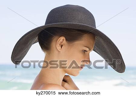 Stock Photography - Close-up of a woman thinking. Fotosearch