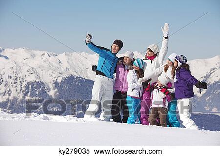 Family taking self portrait in snow View Large Photo Image Stock Photography - Family taking self portrait in snow. Fotosearch