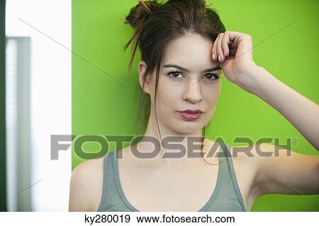 Portrait of a woman looking sad View Large Photo Image Stock Photo - Portrait of a woman looking sad. Fotosearch