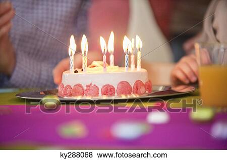 Stock Photo - Close-up of a birthday cake. Fotosearch