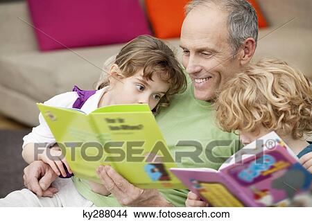 Man with his grandchildren View Large Photo Image Picture - Man with his grandchildren. Fotosearch