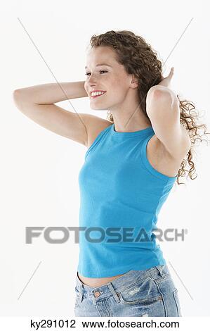 Close-up of a woman smiling View Large Photo Image Stock Image - Close-up of a woman smiling. Fotosearch