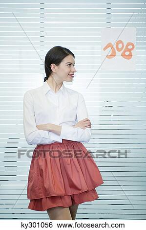 Female candidate waiting outside a cabin for a job interview View Large Photo Image Stock Photograph - Female candidate waiting outside a cabin for a job interview. Fotosearch