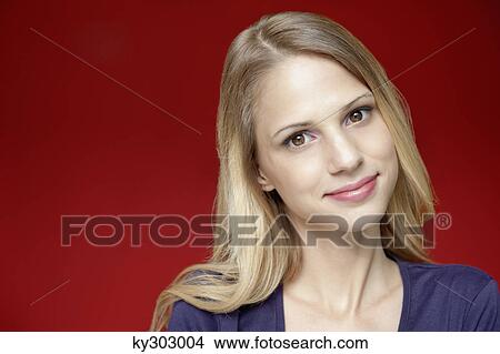 Picture - Portrait of a woman smiling. Fotosearch