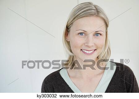 Portrait of a woman smiling View Large Photo Image Stock Image - Portrait of a woman smiling. Fotosearch