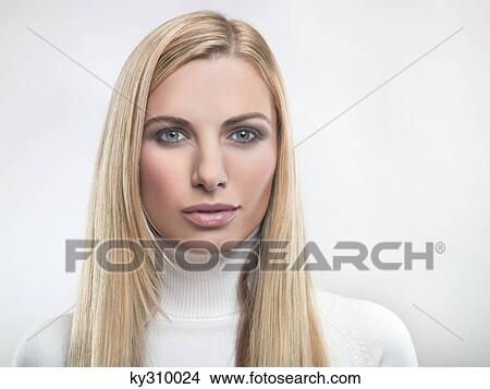Picture - Portrait of young blond woman. Fotosearch