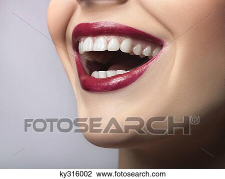 Woman laughing, close-up of mouth View Large Photo Image Stock Image - Woman laughing, close-up of mouth. Fotosearch