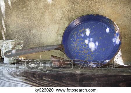 Stock Image - View of old rustic utensils. Fotosearch