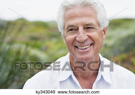 Stock Photo - Close-up of a senior man smiling. Fotosearch