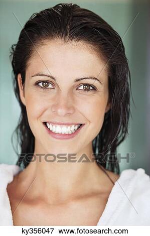Portrait of a cheerful young woman View Large Photo Image Stock Photo - Portrait of a cheerful young woman. Fotosearch