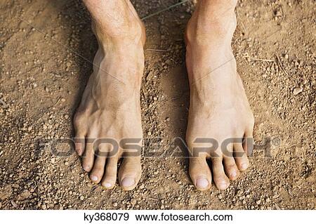 Low section view of a barefooted man View Large Photo Image Stock Photo - Low section view of a barefooted man. Fotosearch