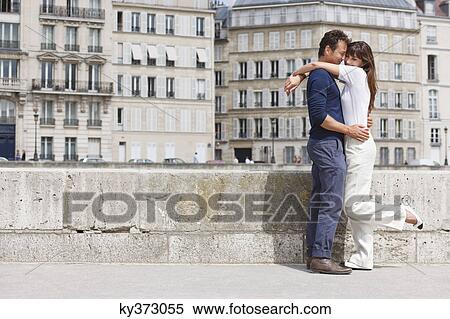 Romantic couple, Paris, Ile-de-France, France View Large Photo Image Stock Photography - Romantic couple, Paris, Ile-de-France, France. Fotosearch
