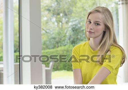 Stock Photo - Portrait of a beautiful woman. Fotosearch