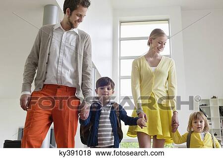 Couple with their children View Large Photo Image Stock Photo - Couple with their children. Fotosearch