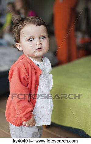 Picture - Portrait of a cute baby girl. Fotosearch