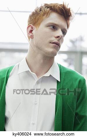 Picture - Close-up of a businessman staring. Fotosearch