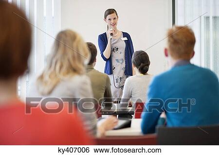 Business executives in a seminar View Large Photo Image Stock Photograph - Business executives in a seminar. Fotosearch