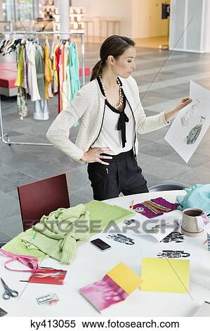 Female Fashion Designer Working In An Office Stock Photography Ky Fotosearch