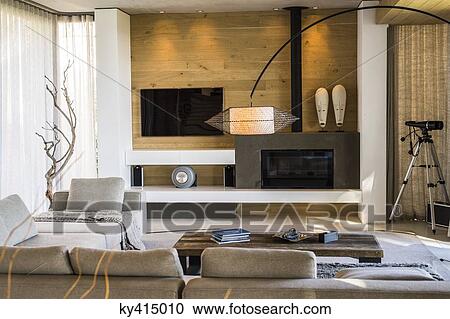 Interiors of a living room View Large Photo Image Stock Image - Interiors of a living room. Fotosearch